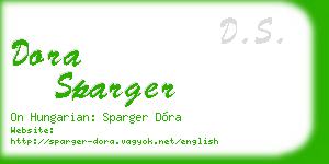dora sparger business card